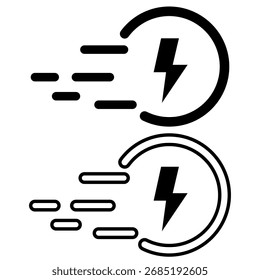 Icono de carga rápida, estilo plano simple, Ilustración vectorial, símbolo, pictograma de Plantilla de logotipo de diseño, para UI o UX aislado en blanco para App móvil, editable