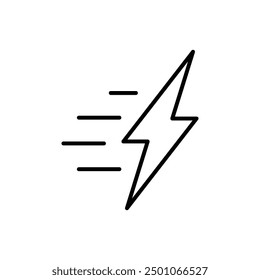 Fast charging icon. Simple outline style. Charge, fast, voltage, speed, design, full, energy, boost, quick, rapid, technology concept. Thin line symbol. Vector illustration isolated.