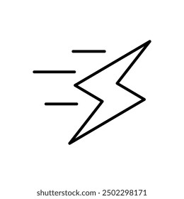 Fast charging icon. Simple outline style. Charge, fast, voltage, speed, design, full, energy, boost, quick, rapid, technology concept. Thin line symbol. Vector illustration isolated.