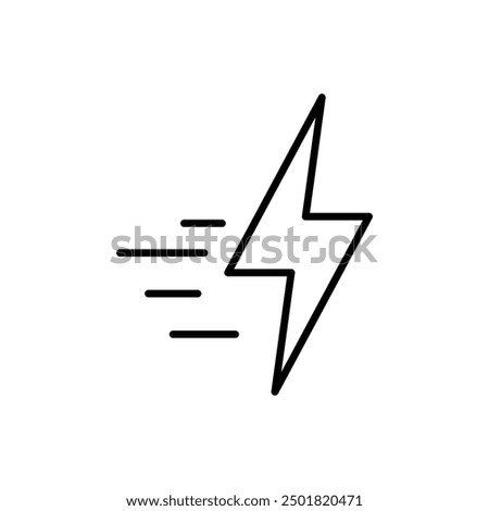 Fast charging icon. Simple outline style. Charge, fast, voltage, speed, design, full, energy, boost, quick, rapid, technology concept. Thin line symbol. Vector illustration isolated.