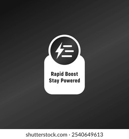 Fast charging label or rapid boost stay powered. Best fast charging insignia for product, websites, business design element, and more.