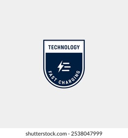 Fast charging label vector for product packaging design element. Best fast charging insignia for product, websites, business design element, and more.