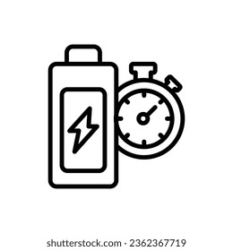 Fast Charging Outline Icon Vector Illustration 