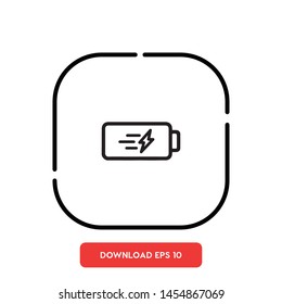Fast charging, charging symbol vector icon