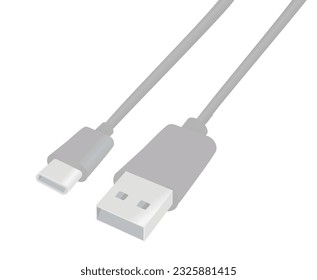 Fast charging type C cable. vector