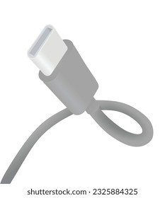Fast charging type C cable. vector