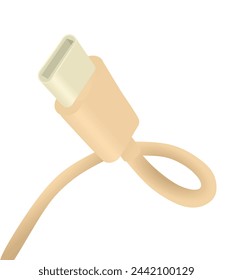 Fast charging type C cable. vector