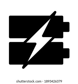 fast charhing battery icon logo or illustration with solid stroke style vector design. perfect use for web, mobile app, pattern, design etc.