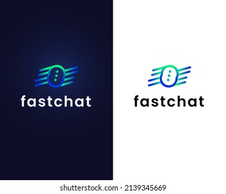 plantilla de diseño de logotipo de chat rápido