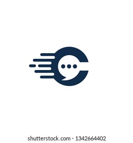 Fast chat Logo icon design template