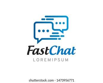 Fast Chat logo symbol or icon template