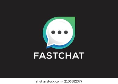 Plantilla de diseño del logotipo de la aplicación para Chateado de Medios Sociales de Chat Rápido  | Icono de aplicación de conversación o de conversación Icono de imagen vectorial