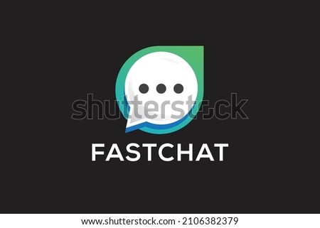 Fast Chat Social Media Chating App Logo Design Template  | Chat or Conversation Application Icon Logo Vector Art