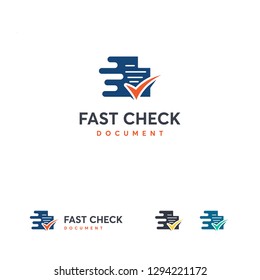 Fast Check klogo template vector, Document Check logo designs concept vector