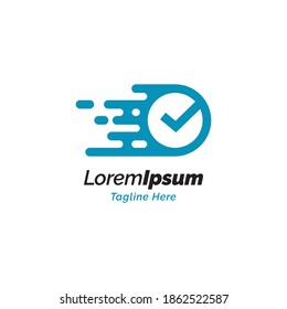 Fast check symbol logo design vector template