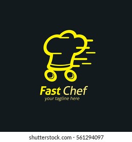 fast chef logo design template. flat style