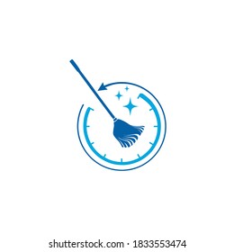 plantilla de logotipo del vector de la casa de limpieza rápida