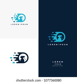 Diseños de logotipo de limpieza rápida vectorial concepto, símbolo del logotipo del servicio de limpieza, logotipo del pulverizador