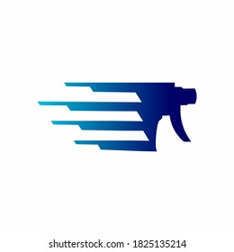 Diseños de logotipo de limpieza rápida vectores de concepto, símbolo del logotipo del Servicio de limpieza, ilustración del material del logotipo del pulverizador