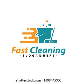 Fast Cleaning Logo Vector. Creative Cleaning Service Logo Template Design.