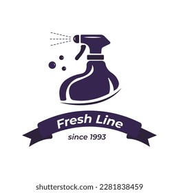 Fast cleaning service logo design template. Spray bottle logo as a cleaning symbol