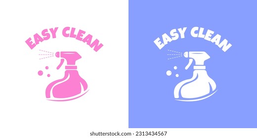 Fast cleaning service logo design template. Spray bottle logo as a cleaning symbol	