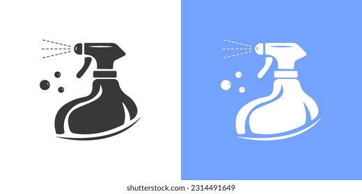 Fast cleaning service logo design template. Spray bottle logo as a cleaning symbol easy clean