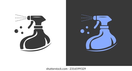 Fast cleaning service logo design template. Spray bottle logo as a cleaning symbol easy clean