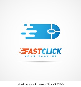 Schnell klicken Sie auf Logo-Vorlage Design.  Vektorgrafik.