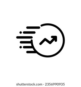 Fast Clock Arrow Timer Icon. Delivery service, efficiency, multitasking, time management concept. Vector design isolated illustration.