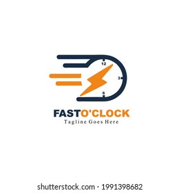 Plantilla de diseño de ilustración de icono de Oclock rápida