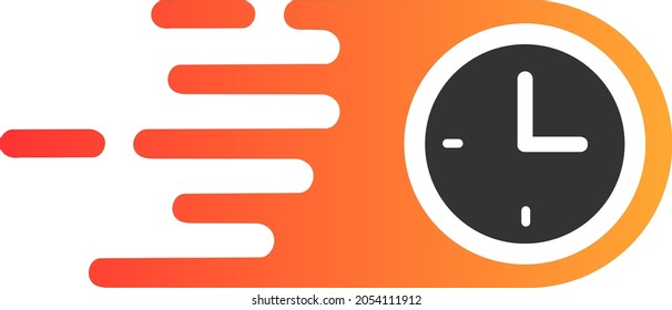 Fast clock icon with flat style. Isolated vector fast clock icon illustrations, simple style.