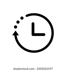 Icono de reloj rápido. Hora, minuto, segunda cuenta atrás. Productividad, plazo, servicio de entrega urgente, concepto de horario. Ilustración aislada del diseño plano del Vector en el fondo blanco.