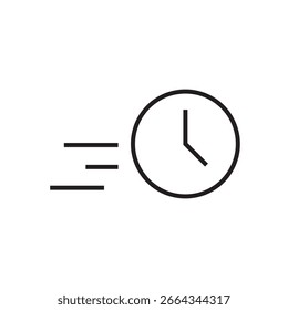 fast clock icon outline editable stroke line drawing eps