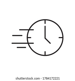 icono de reloj rápido sobre fondo blanco, estilo de línea, ilustración vectorial