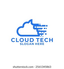 Fast Cloud Net logo icon. Cloud computing icon vector logo design template.