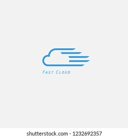 fast cloud simple logo