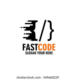 Fast Code Icon And Logo Technology Design Vector