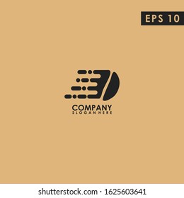 Fast Coffee Bean Logo Design Vector Template. Modern Design. Vector Illustration.