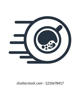 Fast coffee isolated icon on white background, 400 coffee set, logo and sign