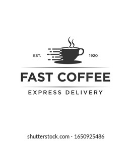 Fast coffee logo design template