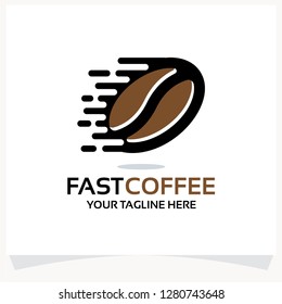 Fast Coffee Logo Template Design Vector Inspiration. Icon Design