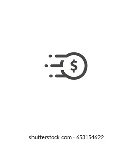 Fast coin dollar logo icon