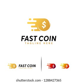 Fast Coin logo designs concept vector, Fast Dollar logo template
