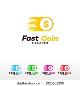 Fast Coin Logo designs concept vector, Fast Investment logo. Financial or business concept.