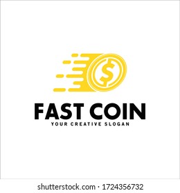 Fast Coin Logo, Coin Logo Vector Inspiration