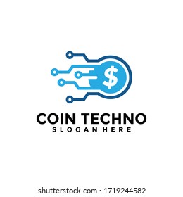 Logo-Vektorgrafik für schnelle Münztechnologie. Logo für Investitionen. Design für Creative Finance Logo-Vorlagen.