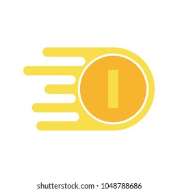 fast coin vector icon illustration flat design