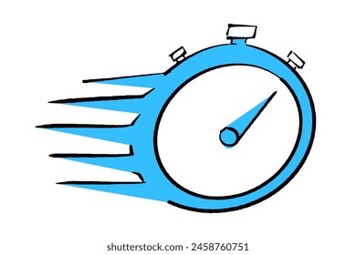 Fast Concept Illustration using Stopwatch Symbol with Simple and Modern Style