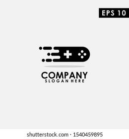 Fast Console Logo Design. Fast Console Logo Template. Modern Design. Flat Logo. Fast Gamer. Vector Illustration